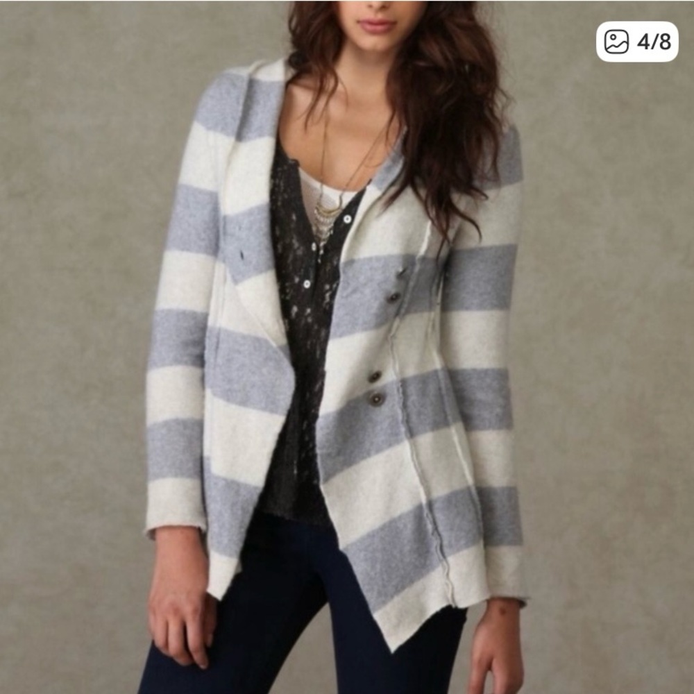 Free people Striped angora wool blend cardigan L